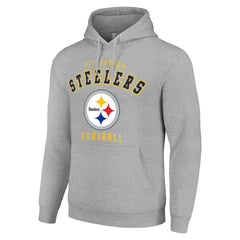 Pittsburgh Steelers Starter Unisex Logo Pullover Hoodie - Heather Gray - NFL