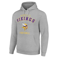 Minnesota Vikings Starter Unisex Logo Pullover Hoodie - Heather Gray - NFL