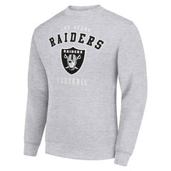 Las Vegas Raiders Starter Team Logo Pullover Sweatshirt - Heather Gray - NFL