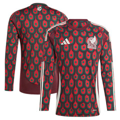 Adidas - Mexico National Team 2024 Home Replica Long Sleeve Jersey - Burgundy