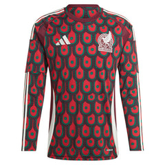 Adidas - Mexico National Team 2024 Home Replica Long Sleeve Jersey - Burgundy