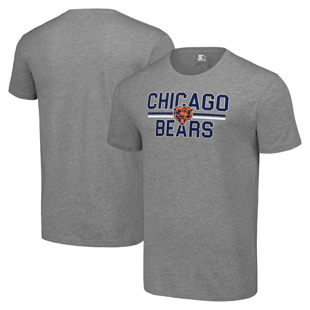Chicago Bears Starter Team Mesh Print Graphic T-Shirt - Heather Gray - NFL