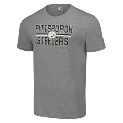 Pittsburgh Steelers Starter Team Mesh Print Graphic T-Shirt - Heather Gray - NFL