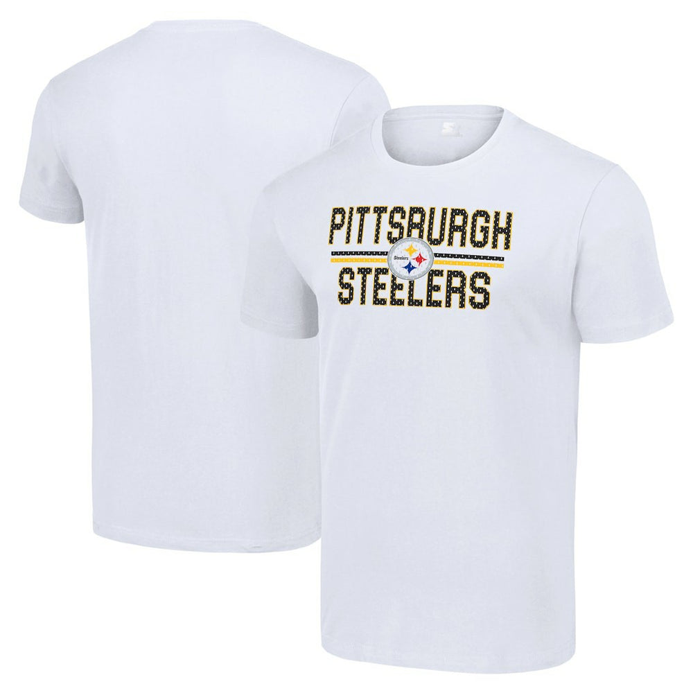 Pittsburgh Steelers Starter Team Mesh Print Graphic T-Shirt - White - NFL