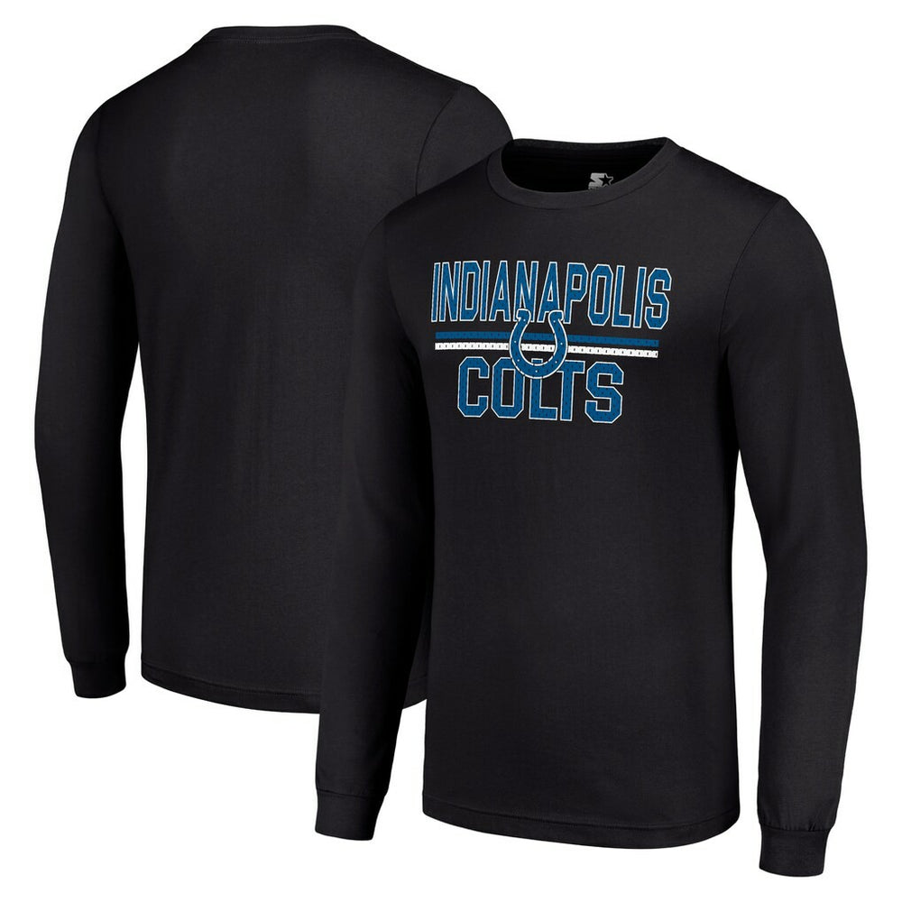 Indianapolis Colts Starter Team Mesh Print Graphic Long Sleeve T-Shirt - Black - NFL