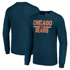 Chicago Bears Starter Team Mesh Print Graphic Long Sleeve T-Shirt - Navy - NFL