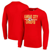 Kansas City Chiefs Starter Team Mesh Print Graphic Long Sleeve T-Shirt - Red - NFL