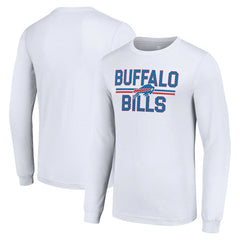 Buffalo Bills Starter Team Mesh Print Graphic Long Sleeve T-Shirt - White - NFL