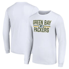 Green Bay Packers Starter Team Mesh Print Graphic Long Sleeve T-Shirt - White - NFL