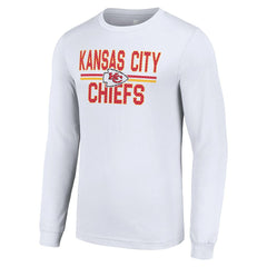 Kansas City Chiefs Starter Team Mesh Print Graphic Long Sleeve T-Shirt - White - NFL