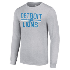 Detroit Lions Starter Team Mesh Print Graphic Long Sleeve T-Shirt - Heather Gray - NFL