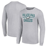 Philadelphia Eagles Starter Team Mesh Print Graphic Long Sleeve T-Shirt - Heather Gray - NFL