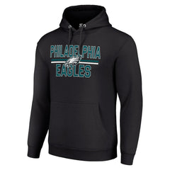 Philadelphia Eagles Starter Unisex Team Mesh Print Graphic Tri-Blend Pullover Hoodie - Black - NFL
