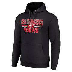 San Francisco 49ers Starter Unisex Team Mesh Print Graphic Tri-Blend Pullover Hoodie - Black - NFL