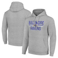 Baltimore Ravens Starter Unisex Team Mesh Print Graphic Tri-Blend Pullover Hoodie - Heather Gray - NFL