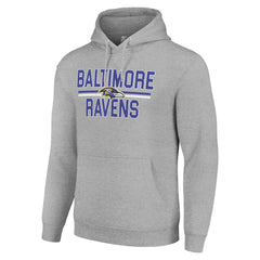 Baltimore Ravens Starter Unisex Team Mesh Print Graphic Tri-Blend Pullover Hoodie - Heather Gray - NFL
