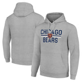 Chicago Bears Starter Unisex Team Mesh Print Graphic Tri-Blend Pullover Hoodie - Heather Gray - NFL