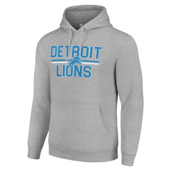 Detroit Lions Starter Unisex Team Mesh Print Graphic Tri-Blend Pullover Hoodie - Heather Gray - NFL