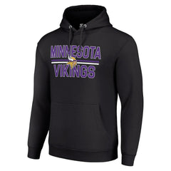 Minnesota Vikings Starter Unisex Team Mesh Print Graphic Tri-Blend Pullover Hoodie - Black - NFL