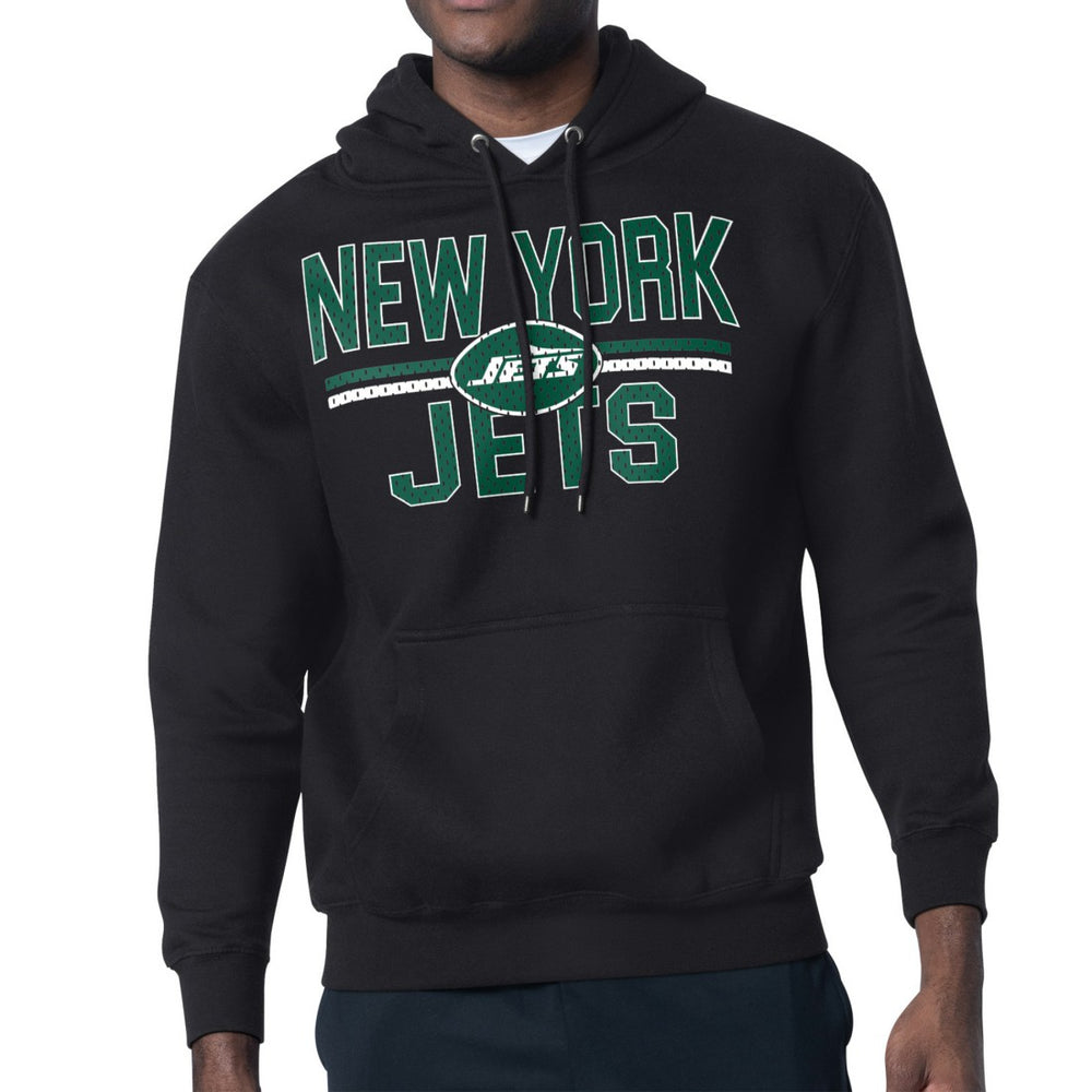 New York Jets Starter Unisex Team Mesh Print Graphic Tri-Blend Pullover Hoodie - Black - NFL