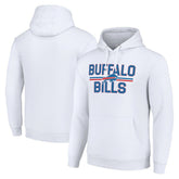 Buffalo Bills Starter Unisex Team Mesh Print Graphic Tri-Blend Pullover Hoodie - White - NFL