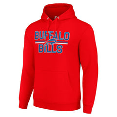 Buffalo Bills Starter Unisex Team Mesh Print Graphic Tri-Blend Pullover Hoodie - Red - NFL