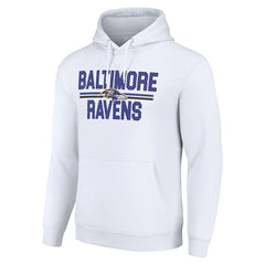 Baltimore Ravens Starter Unisex Team Mesh Print Graphic Tri-Blend Pullover Hoodie - White - NFL