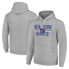 New York Giants Starter Unisex Team Mesh Print Graphic Tri-Blend Pullover Hoodie - Heather Gray - NFL