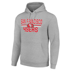 San Francisco 49ers Starter Unisex Team Mesh Print Graphic Tri-Blend Pullover Hoodie - Heather Gray - NFL