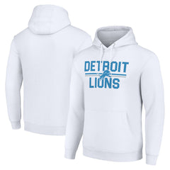 Detroit Lions Starter Unisex Team Mesh Print Graphic Tri-Blend Pullover Hoodie - White - NFL