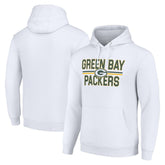 Green Bay Packers Starter Unisex Team Mesh Print Graphic Tri-Blend Pullover Hoodie - White - NFL