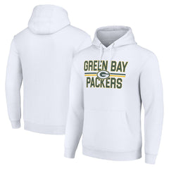 Green Bay Packers Starter Unisex Team Mesh Print Graphic Tri-Blend Pullover Hoodie - White - NFL
