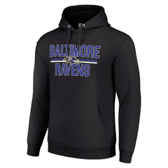 Baltimore Ravens Starter Unisex Team Mesh Print Graphic Tri-Blend Pullover Hoodie - Black - NFL