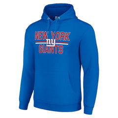 New York Giants Starter Unisex Team Mesh Print Graphic Tri-Blend Pullover Hoodie - Royal - NFL