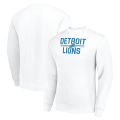 Detroit Lions Starter Team Mesh Print Graphic Pullover Sweatshirt - White - NFL