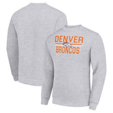 Denver Broncos Starter Team Mesh Print Graphic Pullover Sweatshirt - Heather Gray - NFL