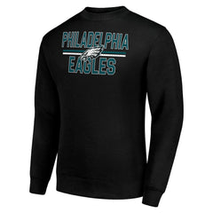 Philadelphia Eagles Starter Team Mesh Print Graphic Pullover Sweatshirt - Black - NFL