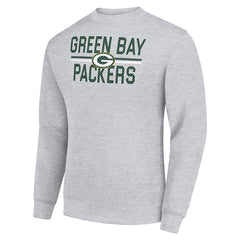 Green Bay Packers Starter Team Mesh Print Graphic Pullover Sweatshirt - Heather Gray - NFL