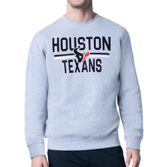 Houston Texans Starter Team Mesh Print Graphic Pullover Sweatshirt - Heather Gray - NFL