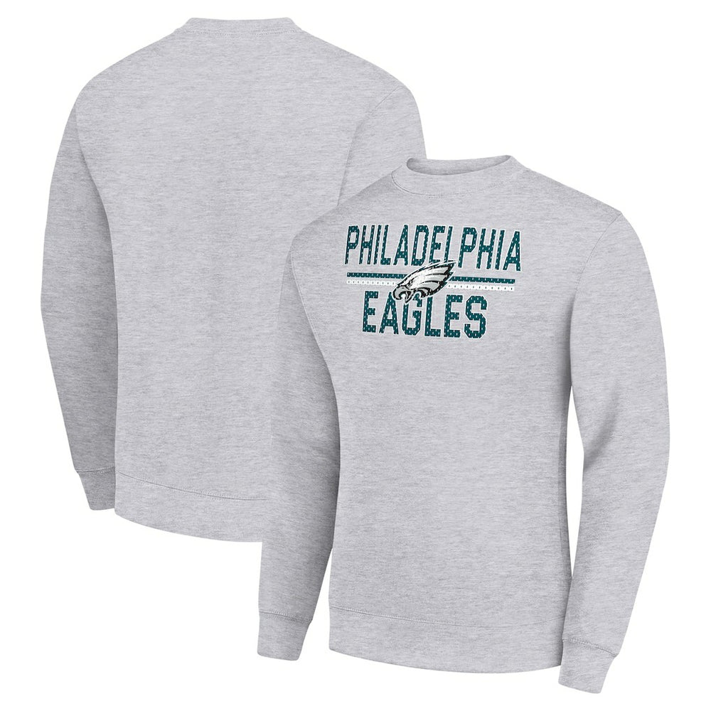 Philadelphia Eagles Starter Team Mesh Print Graphic Pullover Sweatshirt - Heather Gray - NFL