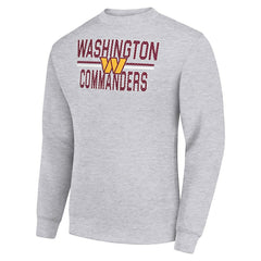 Washington Commanders Starter Team Mesh Print Graphic Pullover Sweatshirt - Heather Gray - NFL