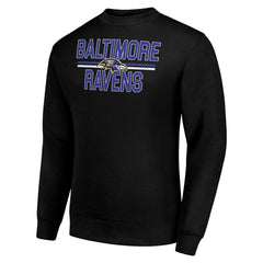 Baltimore Ravens Starter Team Mesh Print Graphic Pullover Sweatshirt - Black - NFL