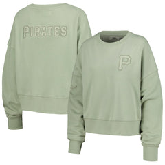 Pittsburgh Pirates Pro Standard Women's Neutral Oversized Boxy Cropped Pullover Sweatshirt Online
