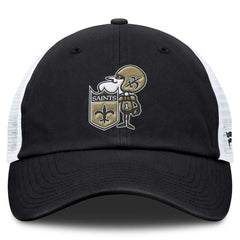 New Orleans Saints Basic Vintage Trucker Adjustable Hat - Black - Fanatics