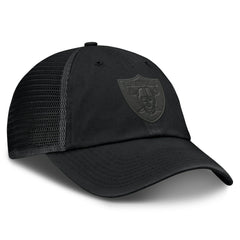 Las Vegas Raiders Basic Black on Black Trucker Adjustable Hat - Fanatics
