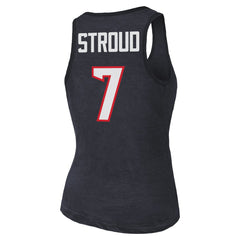 C.J. Stroud Houston Texans Majestic Threads Women's Name & Number Tri-Blend Tank Top - Navy - NFL