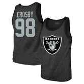 Maxx Crosby Las Vegas Raiders Majestic Threads Tri-Blend Player Name & Number Tank Top - Black - NFL
