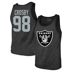 Maxx Crosby Las Vegas Raiders Majestic Threads Tri-Blend Player Name & Number Tank Top - Black - NFL