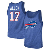Josh Allen Buffalo Bills Majestic Threads Tri-Blend Player Name & Number Tank Top - Royal - NFL