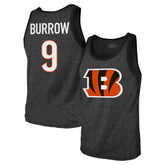 Joe Burrow Cincinnati Bengals Majestic Threads Tri-Blend Player Name & Number Tank Top - Black - NFL